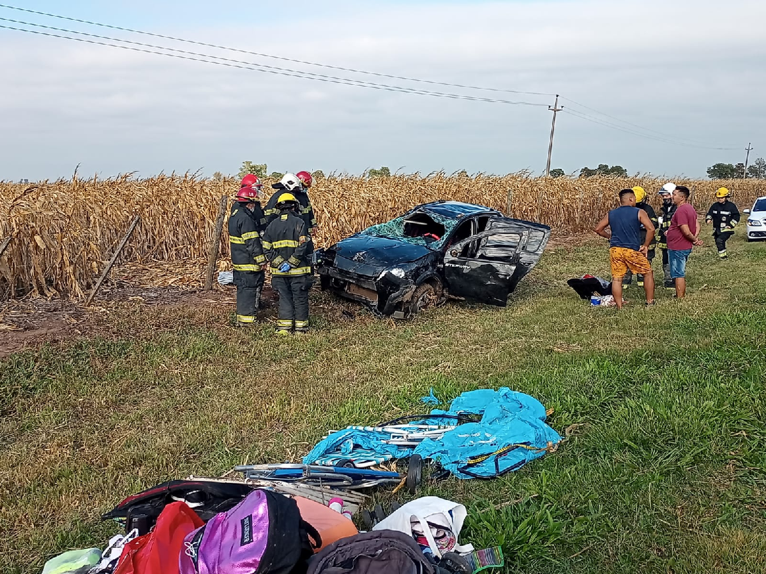 Volcó un auto en la ruta 19: una mujer resultó lesionada