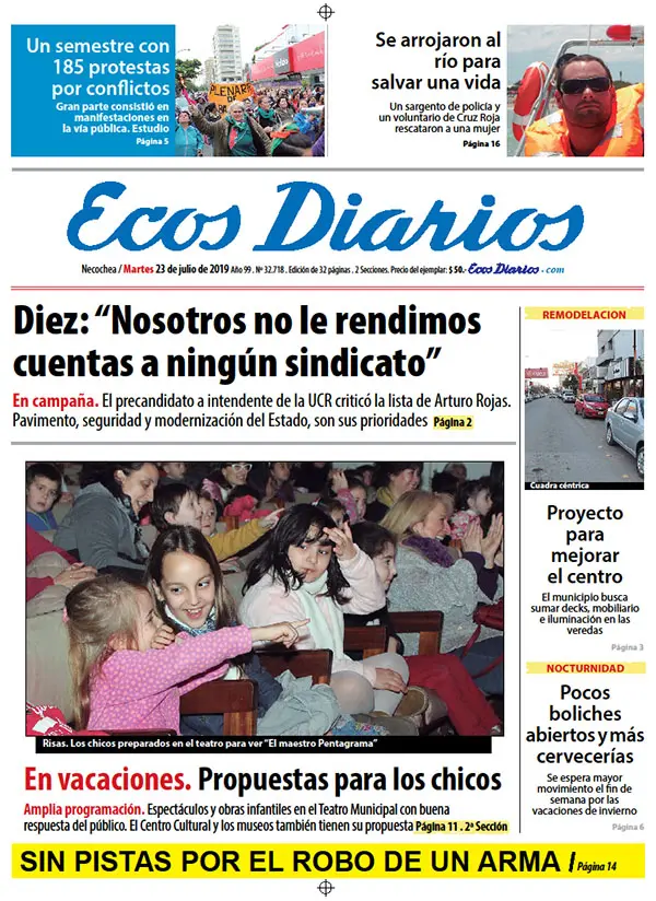 Tapa del 23 de julio de 2019