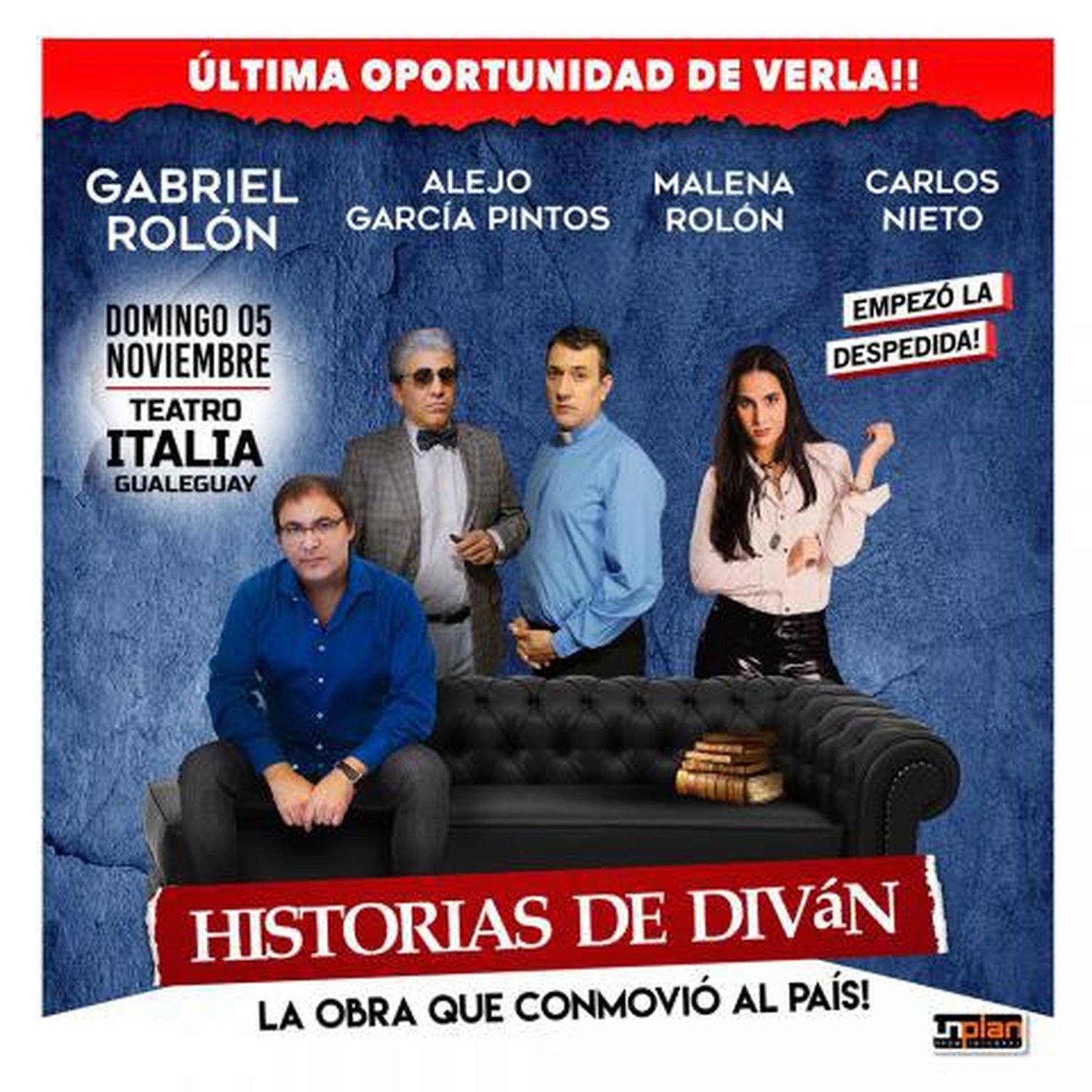 “Historias de diván” se presenta este domingo en el Teatro Italia