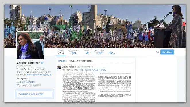 Cristina Fernández: "Argentina paga"