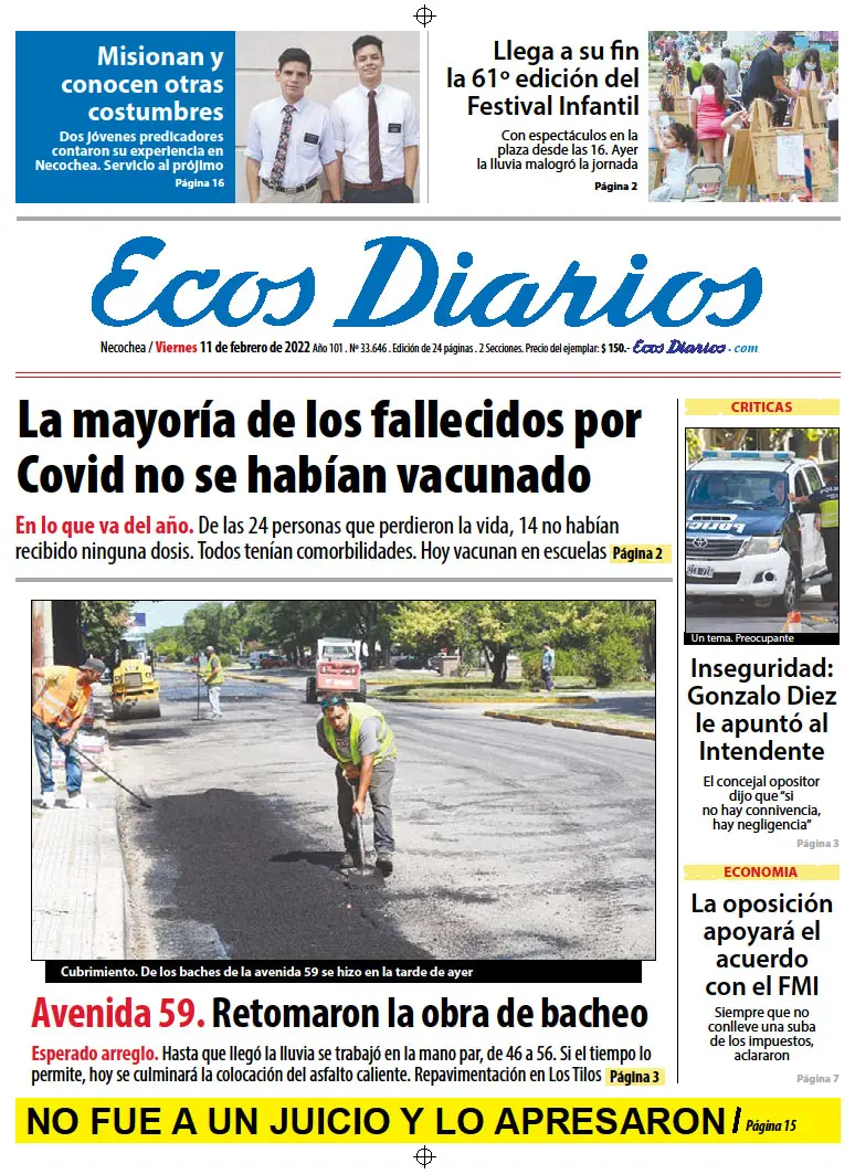 Tapa del 11 de febrero de 2022