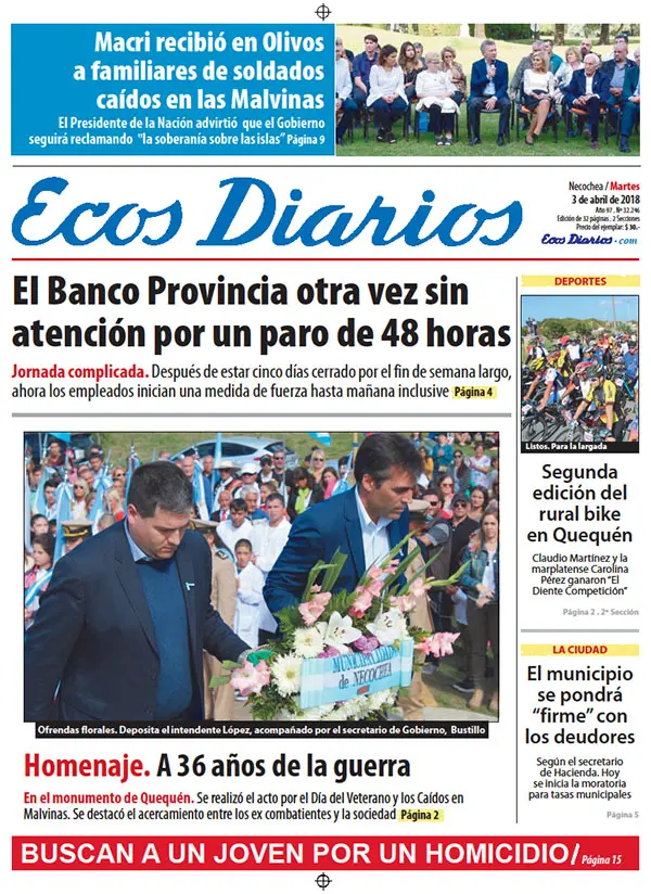 Tapa del 3 de abril de 2018