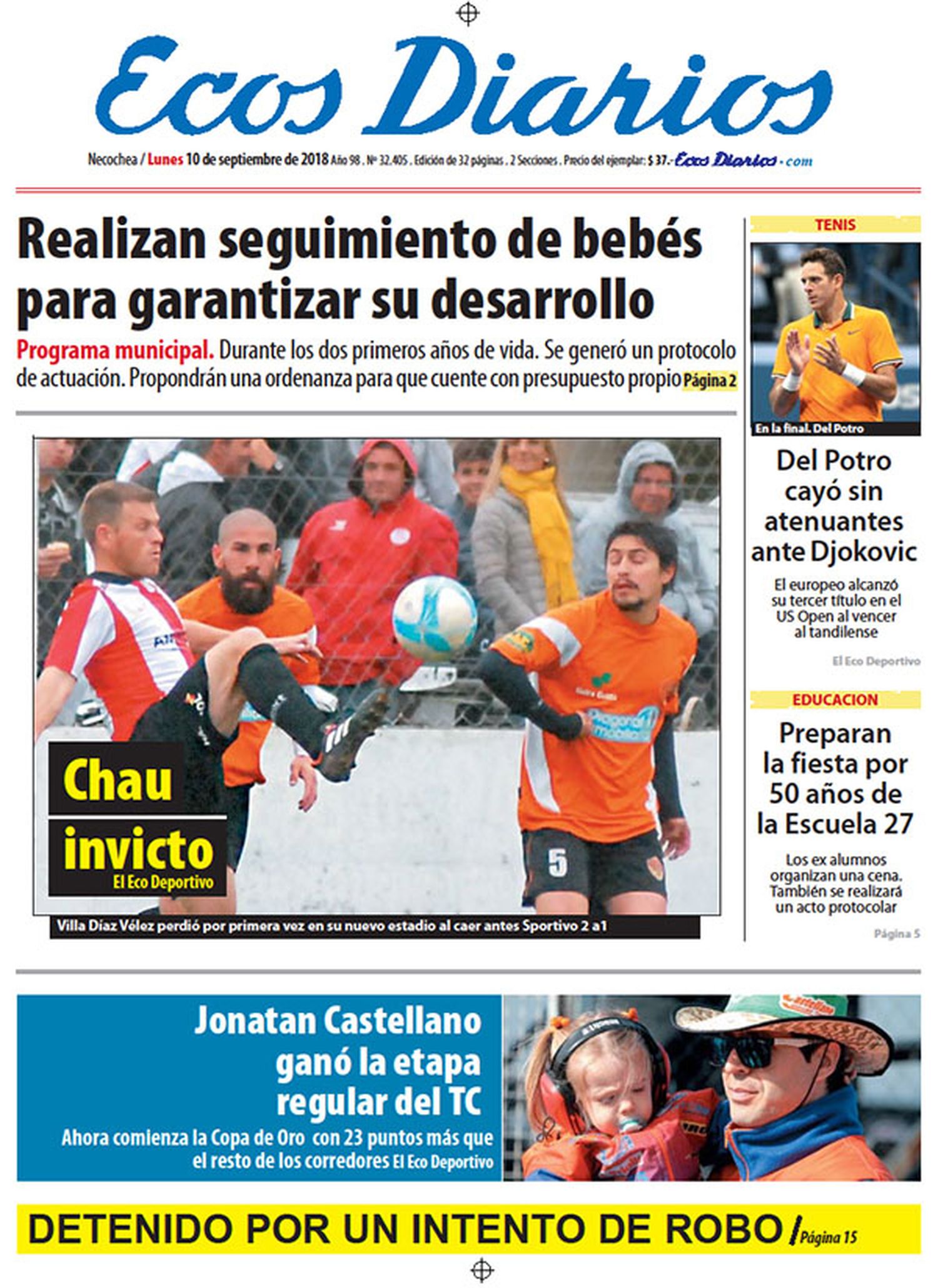 Tapa del 10 de septiembre de 2018