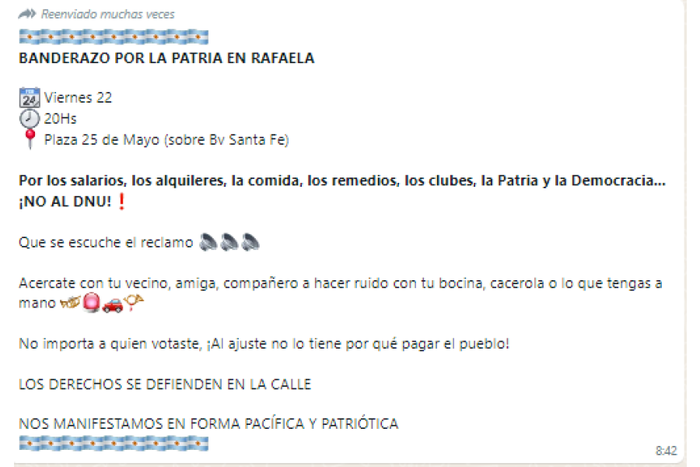 Convocatoria a través de redes sociales