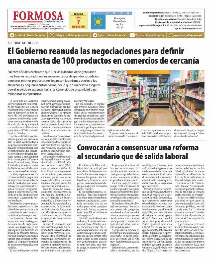 Tapa y Contratapa 7 de febrero de 2022