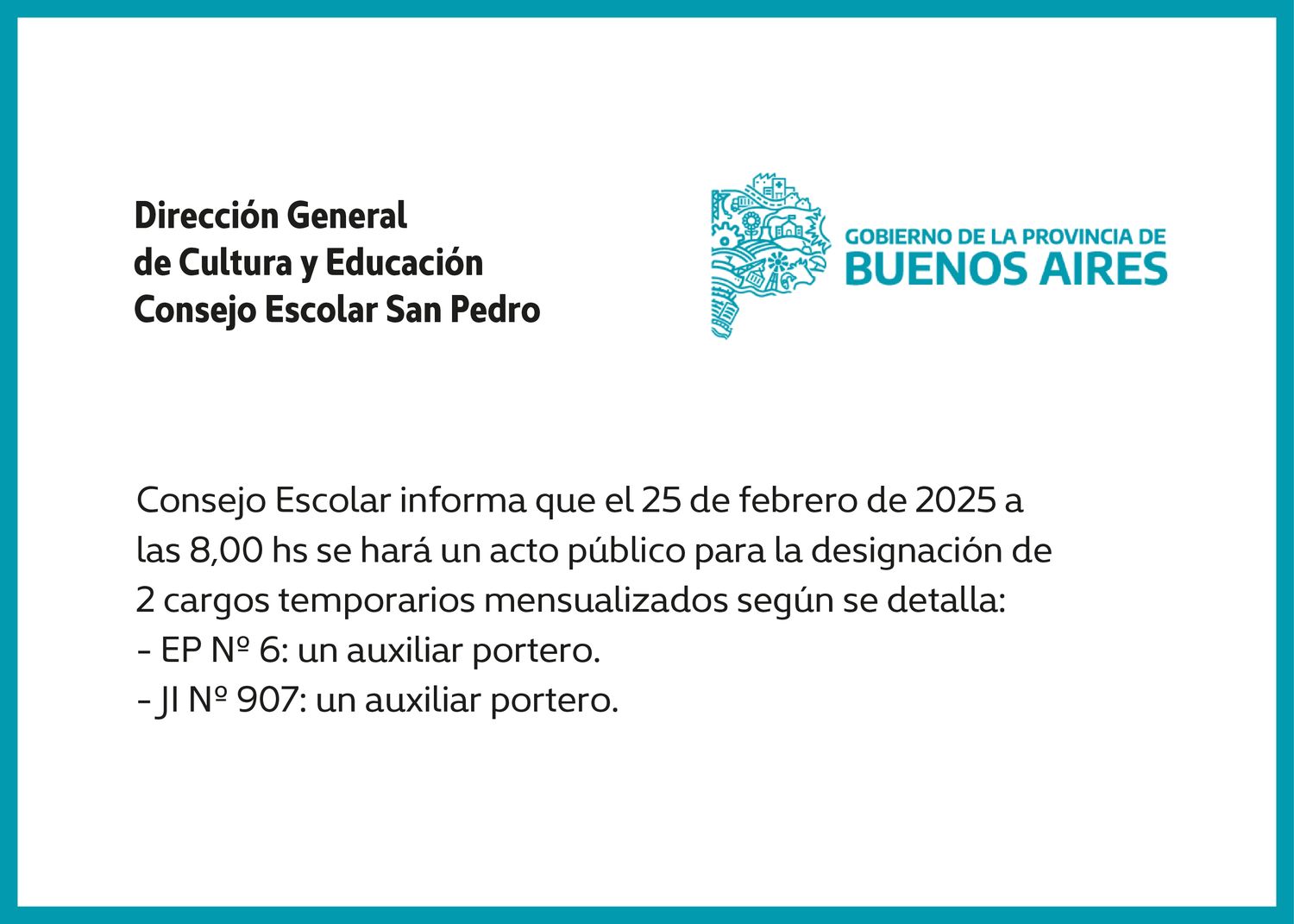 Designacion de dos cargos - Consejo Escolar