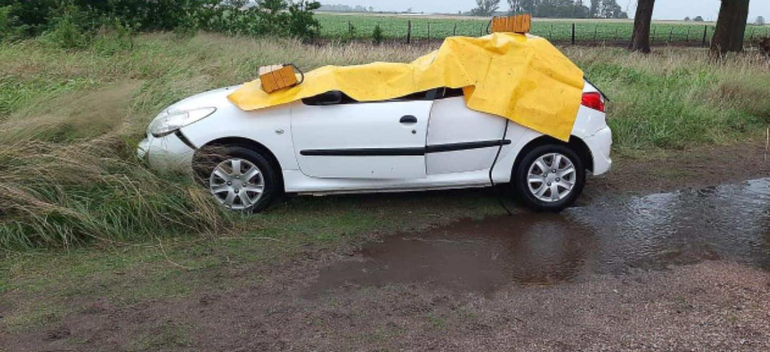Trágico temporal en Daireaux: Murió nena cuando el viento tiró árbol sobre el auto donde iba