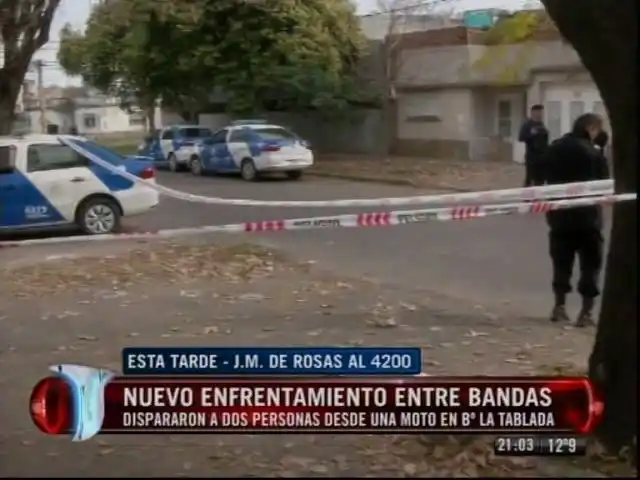 Pelea entre bandas: Otro tiroteo con dos heridos