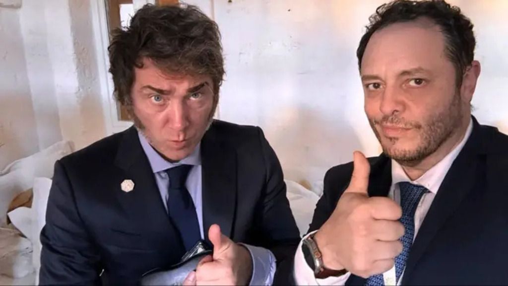 Javier Milei y Damian Reidel,  presidente de Nucleoeléctrica Argentina,