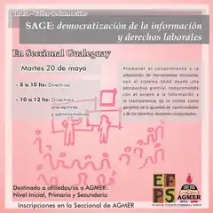 Gualeguay será sede de la charla taller “SAGE: democratización de la información y derechos laborales”