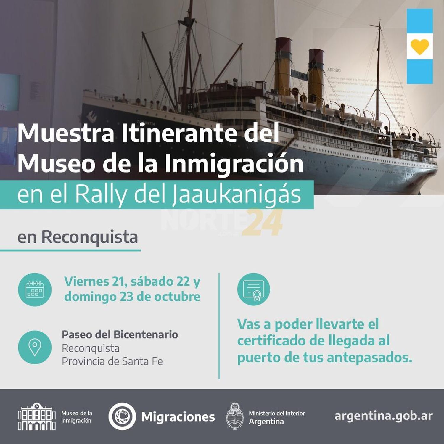 Invitan a la muestra itinerante del museo de la inmigración