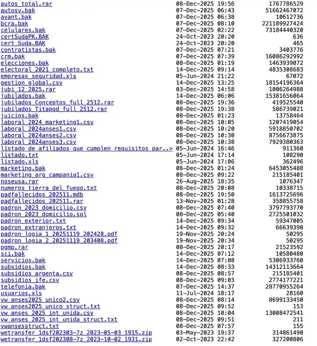 filtracion masiva de datos - 1
