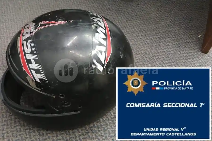 Arrebató un casco de una moto estacionada en el parque APADIR y se fue caminando