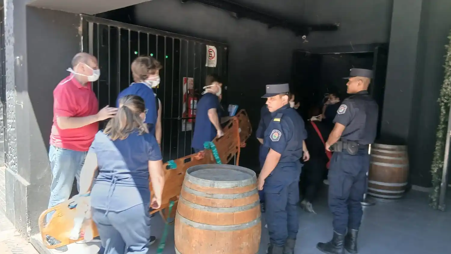 La Cruz Roja realizó un simulacro de rescate en un boliche de la ciudad