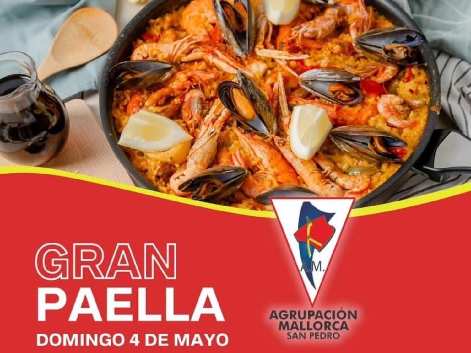 El domingo 4 de mayo habrá paella para llevar en Agrupación Mallorca