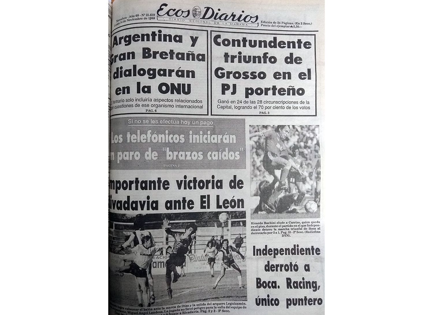 Lunes 14 de noviembre de 1988