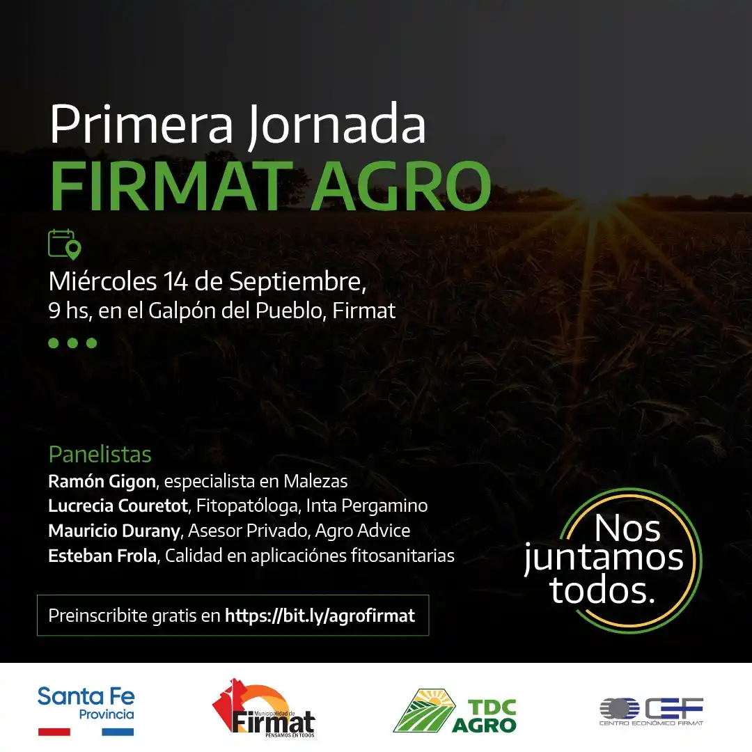 Reprogramación de la primera jornada de “Firmat Agro”