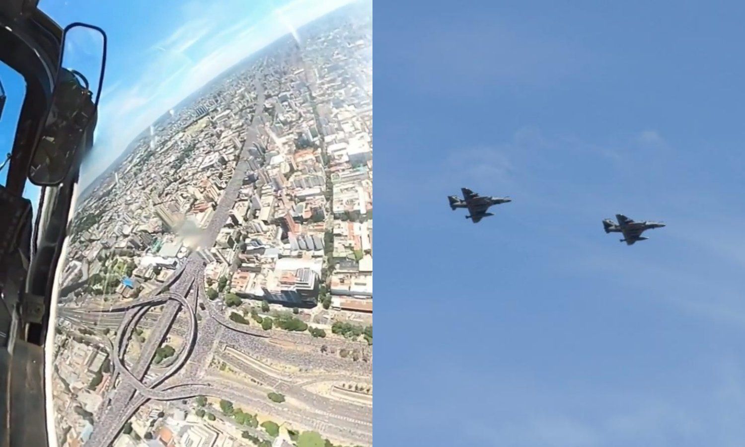 Desde el cockpit: el vuelo rasante de los cazas de la Fuerza Aérea Argentina para celebrar la Copa del Mundo