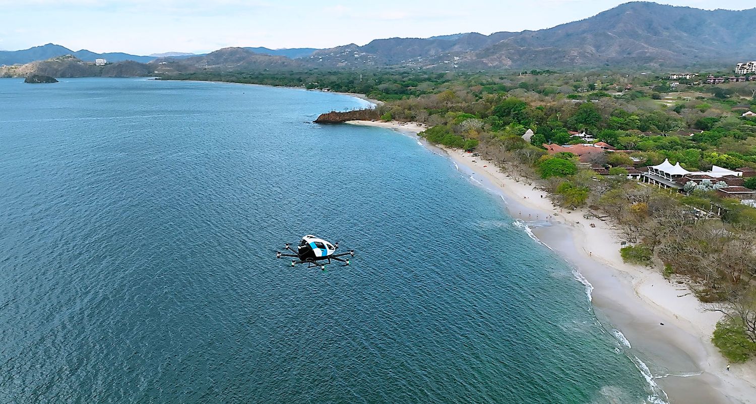 EHang probó por primera vez su eVTOL en Latinoamérica dentro de la selva de Costa Rica