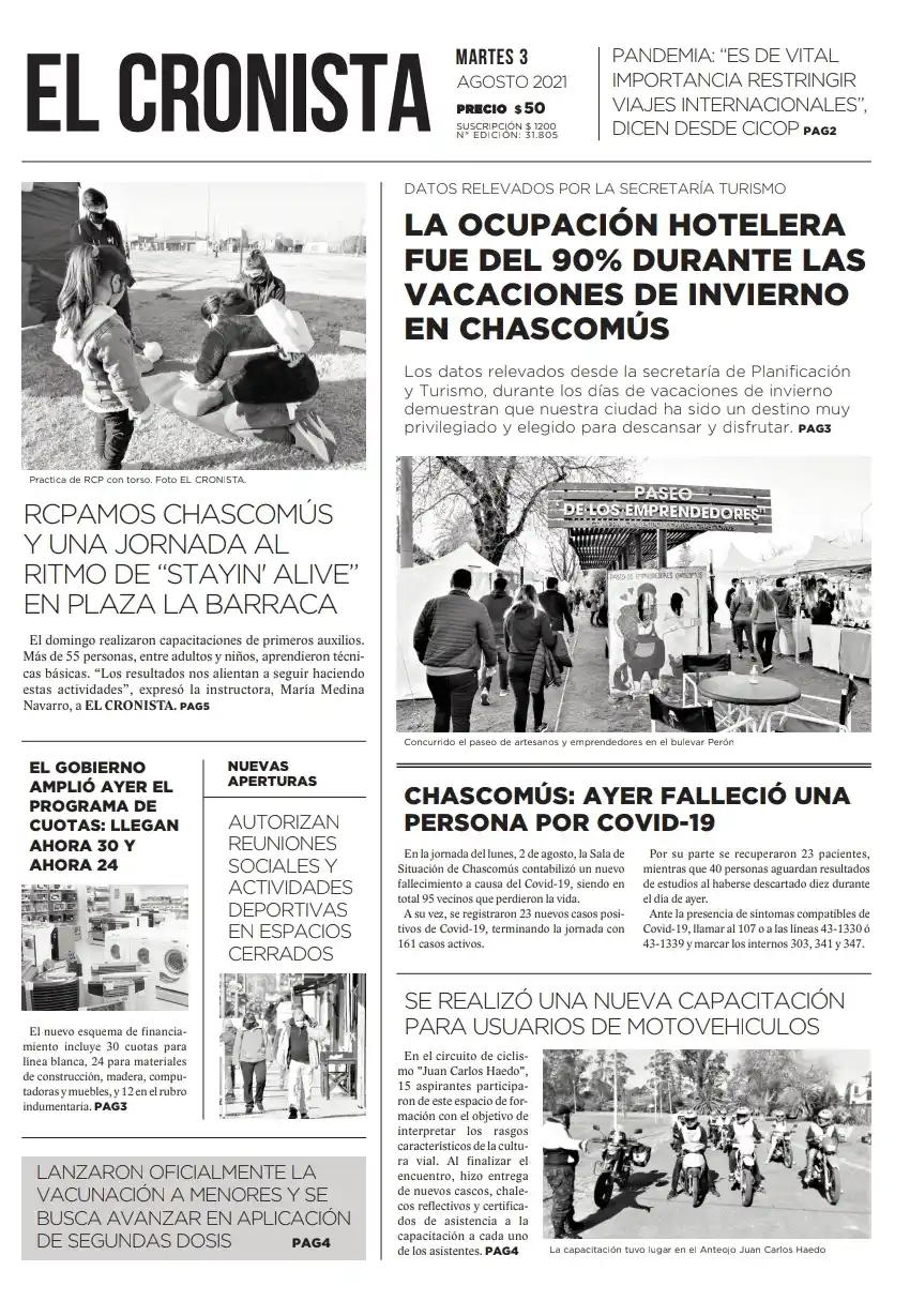 Tapa 3 de agosto 2021