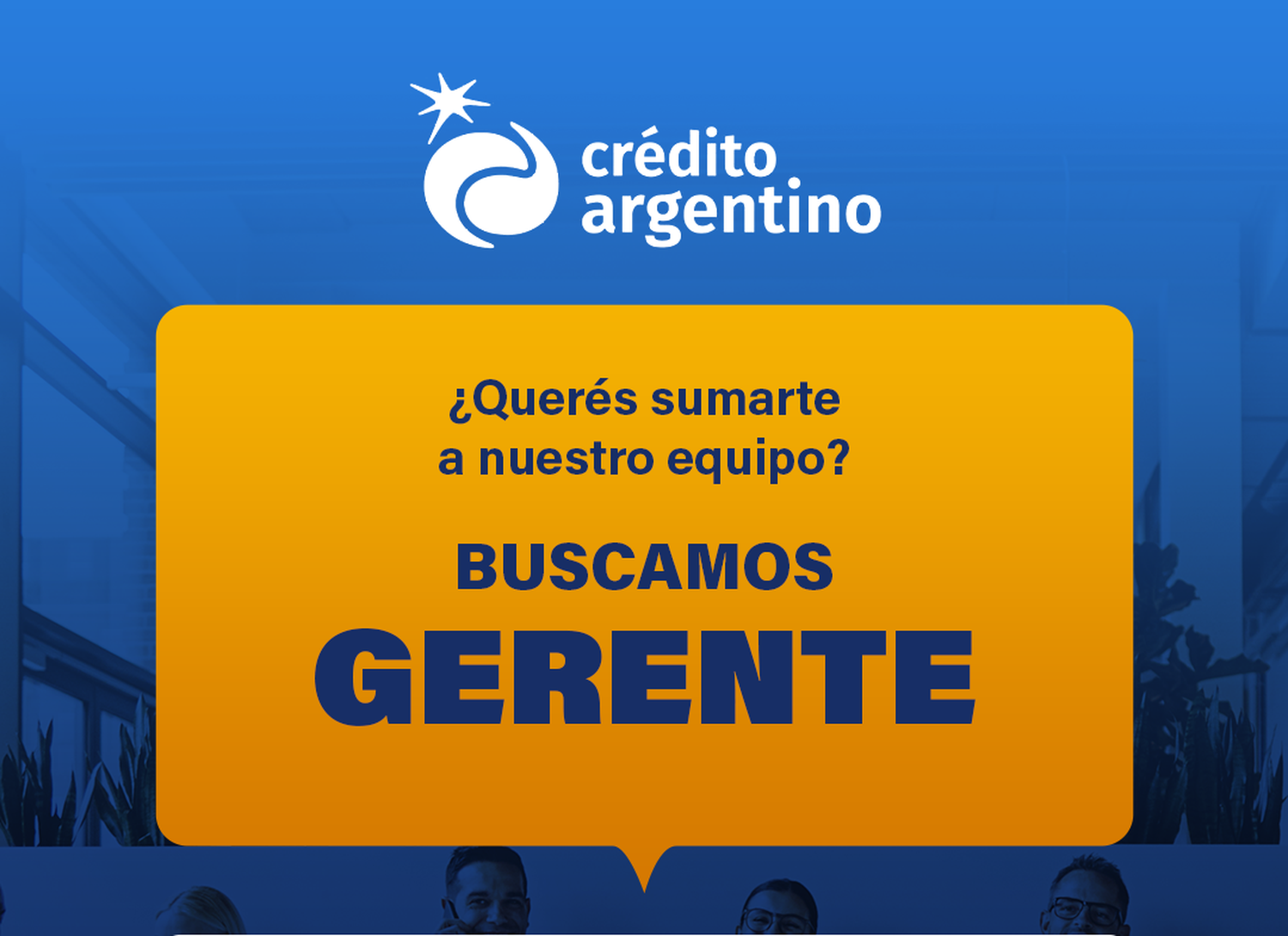 Búsqueda Laboral: Crédito Argentino sucursal San Pedro selecciona Gerente