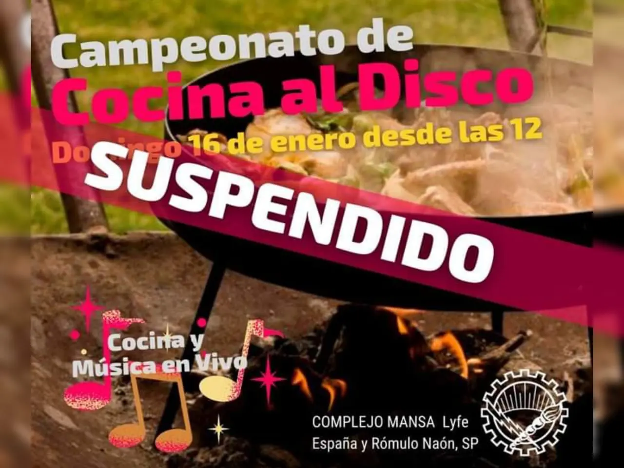 Por el mal tiempo, reprograman la fiesta de cocina al disco en Mansa Lyfe