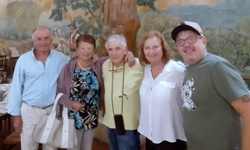 Con la prima Anna, su esposo Loreto y el hijo Giussepe