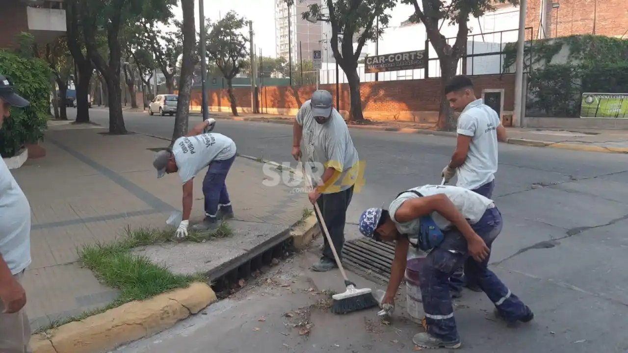 Municipio realizó trabajos de limpieza en desagües y bocas de tormenta 