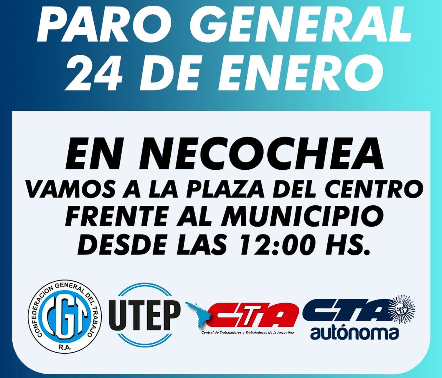 Las centrales obreras se concentrarán frente a la Municipalidad