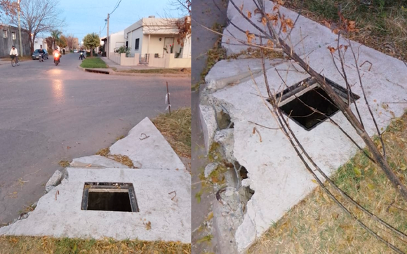 Pozo peligroso en Caroni y Salta