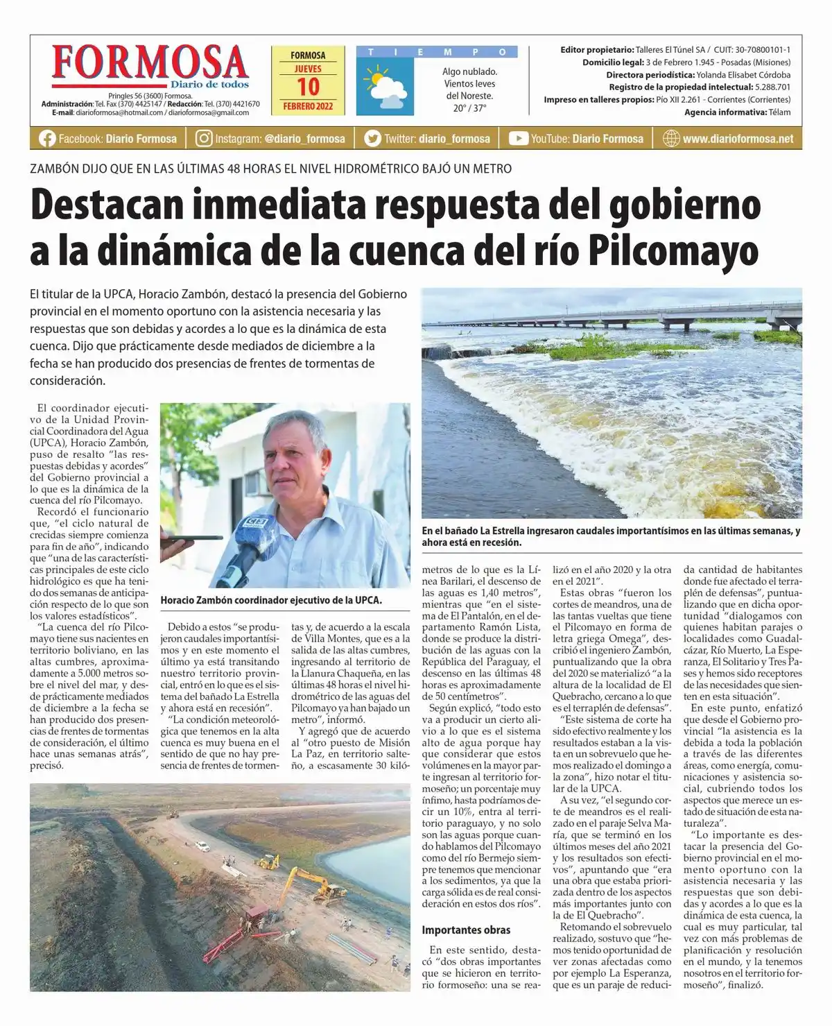 Tapa y Contratapa 10 de febrero de 2022