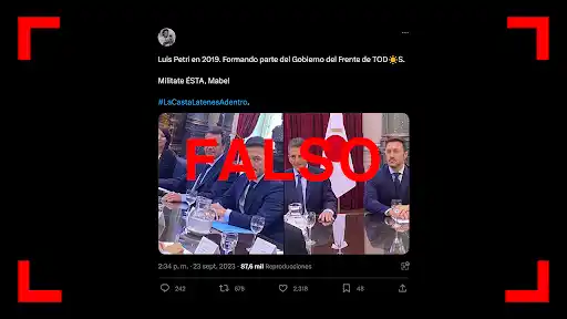 No, Luis Petri, candidato a vice de Juntos por el Cambio, no formó parte del gobierno del Frente de Todos en 2019