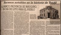 El Banco Provincia se inauguró un día de luto para el pueblo