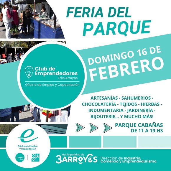 Feria del Club de Emprendedores en el Parque Cabañas, el próximo domingo