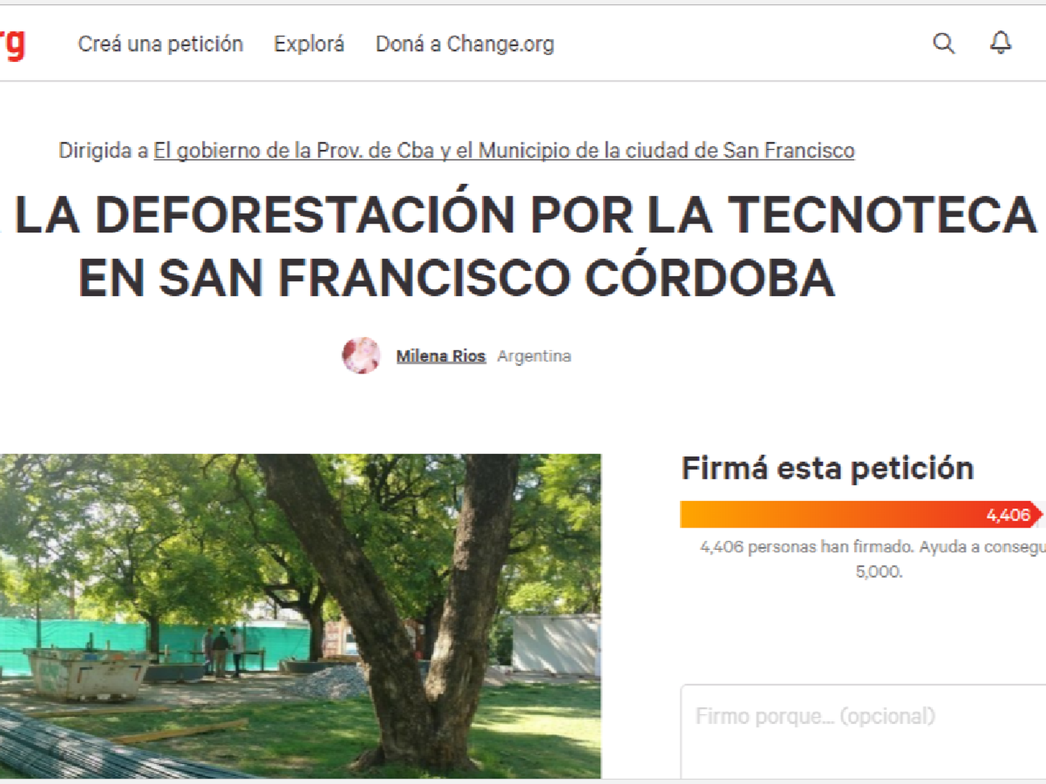 Tecnoteca: ya hay más de cuatro mil firmas recolectadas pidiendo no deforestar 