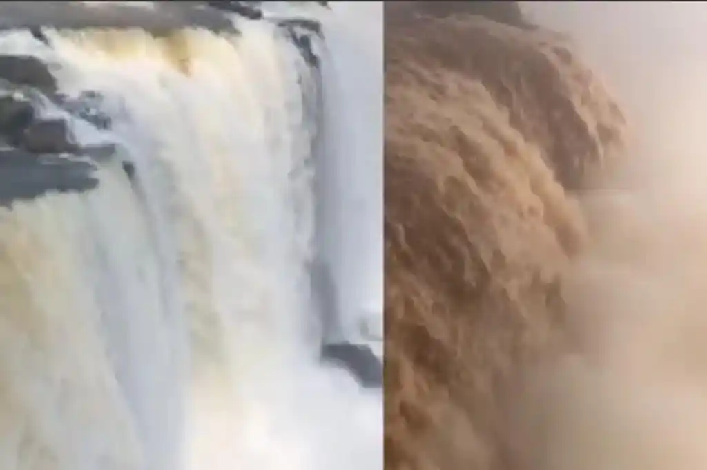 Los cambios en el caudal de agua de las Cataratas de abril a octubre.