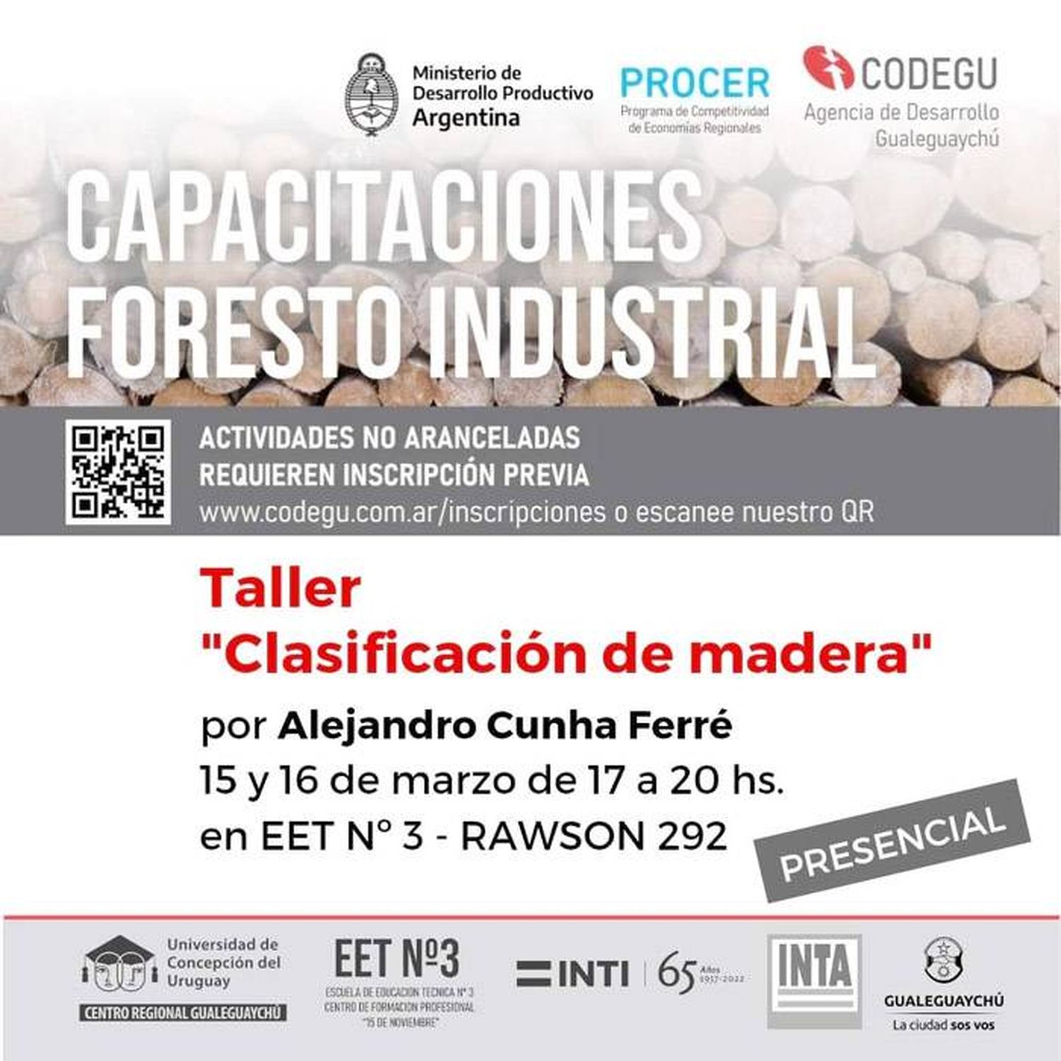 Dictan taller gratuito sobre maderas en el marco del proyecto de Codegu  de cadena forestoindustrial