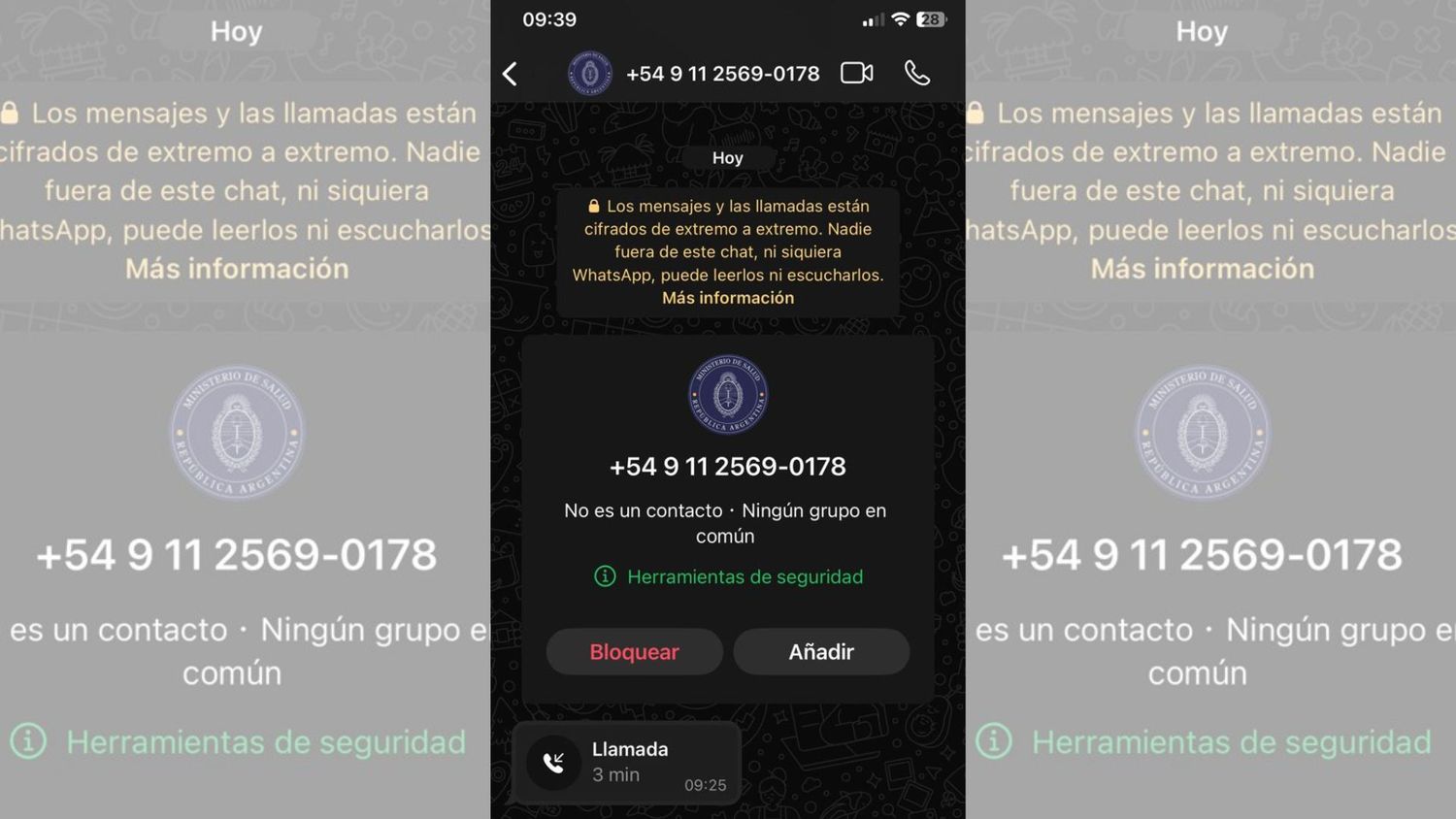 La llamada surge desde el WhatsApp y es una "invitación" a vacunarse contra el Covid y la gripe