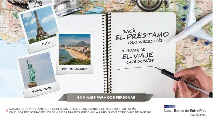 El Nuevo Banco de Entre Ríos sorteará 60 viajes 