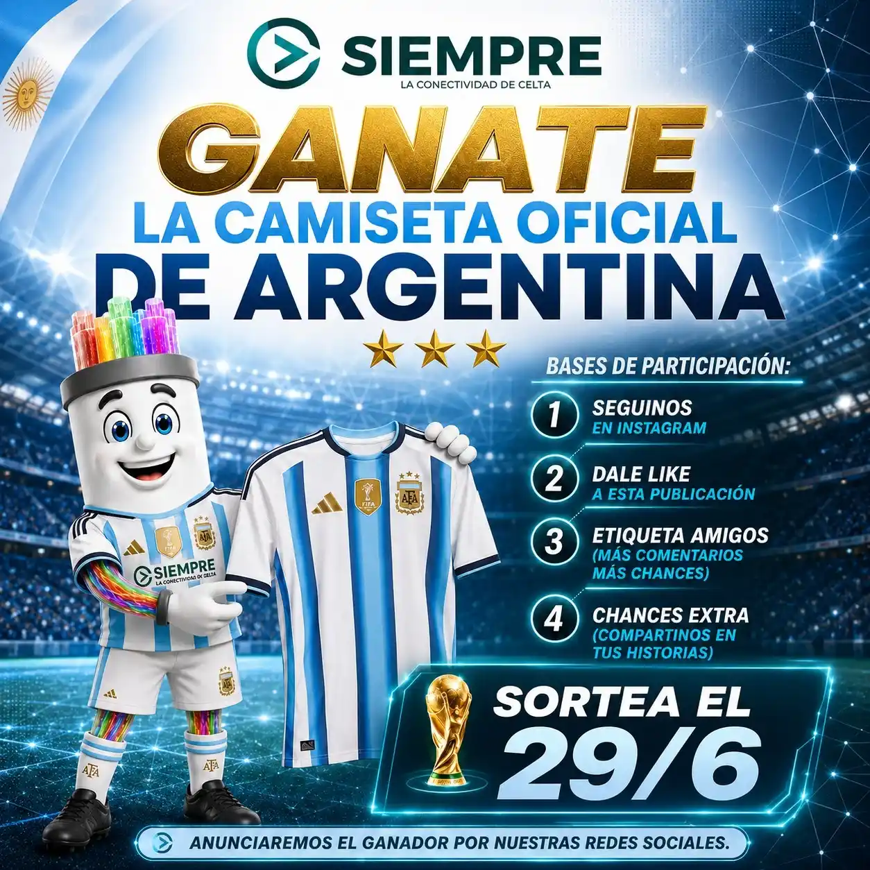 SIEMPRE sortea una camiseta oficial de la Selección Argentina