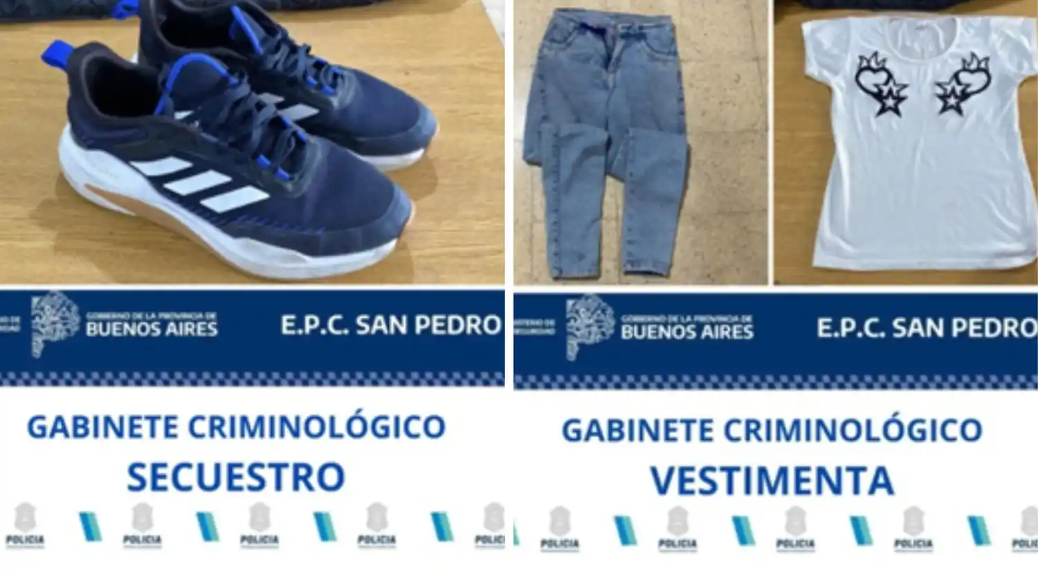 La vestimenta que utilizó en el hecho fue encontrada durante el allanamiento. Foto: Policía San Pedro.