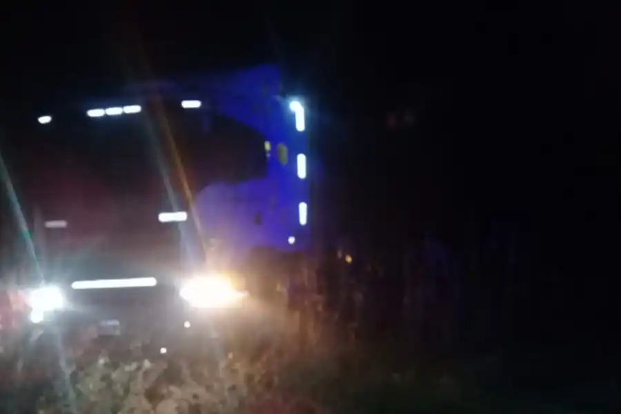 Ruta 19: por motivos desconocidos, un camión terminó en la banquina