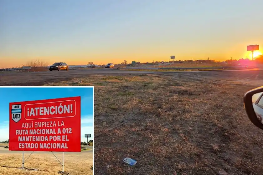 Arrancaron uno de los carteles que la provincia colocó para señalizar rutas nacionales y advertir su estado