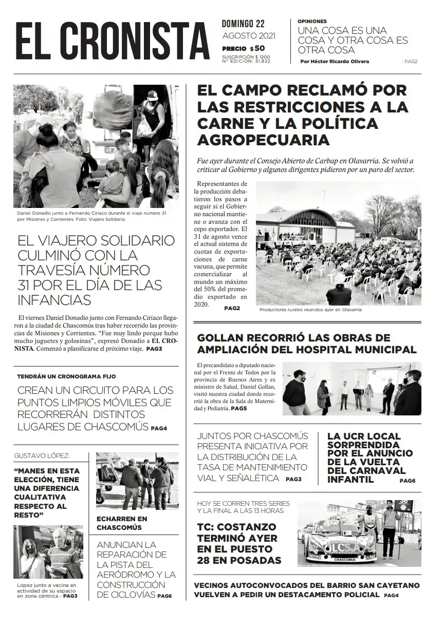 Tapa 22 de agosto 2021