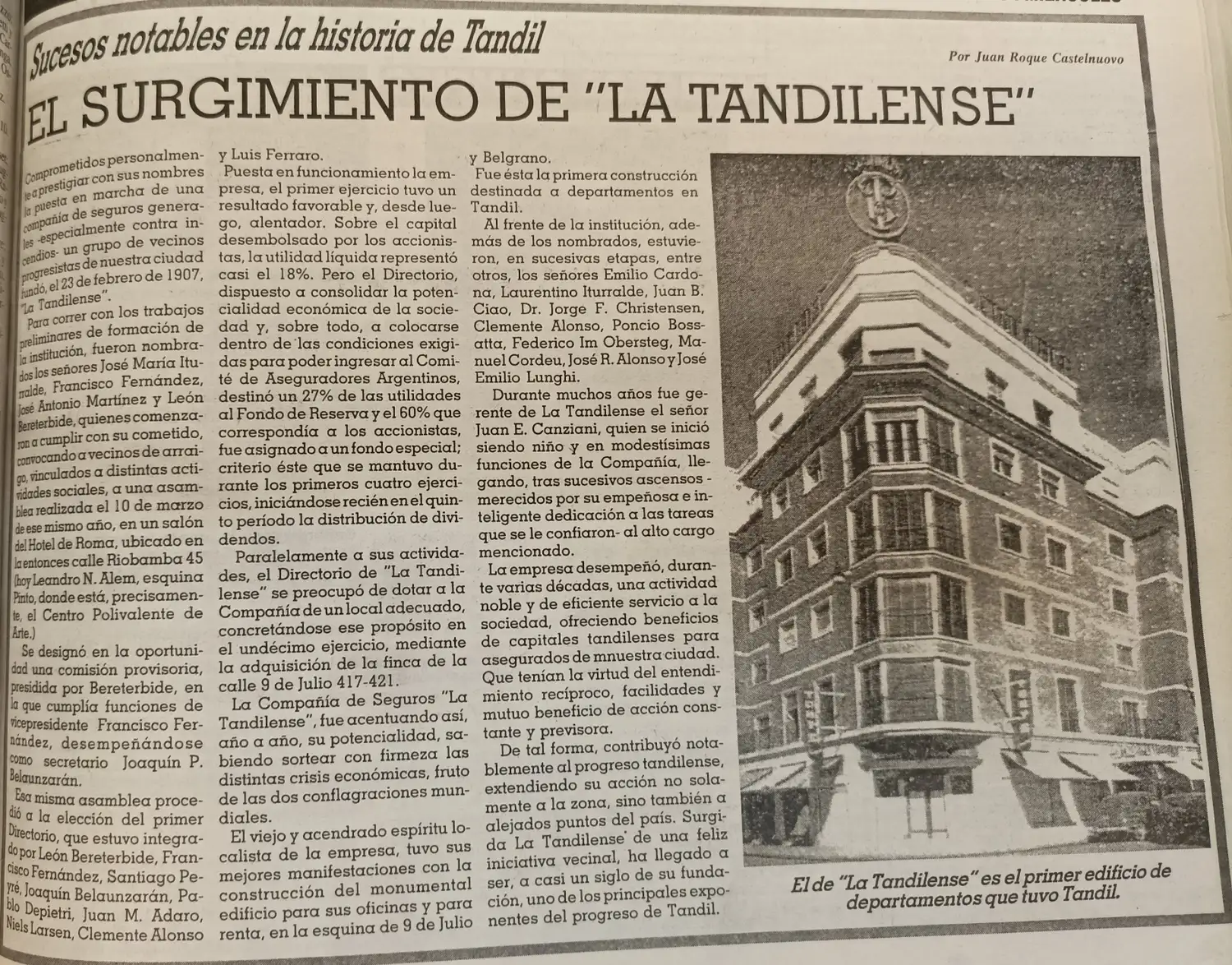 El surgimiento de "La Tandilense”