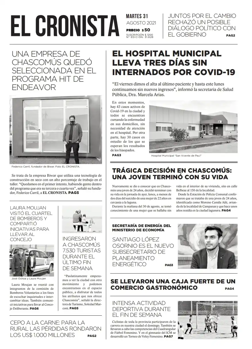Tapa 31 de agosto 2021