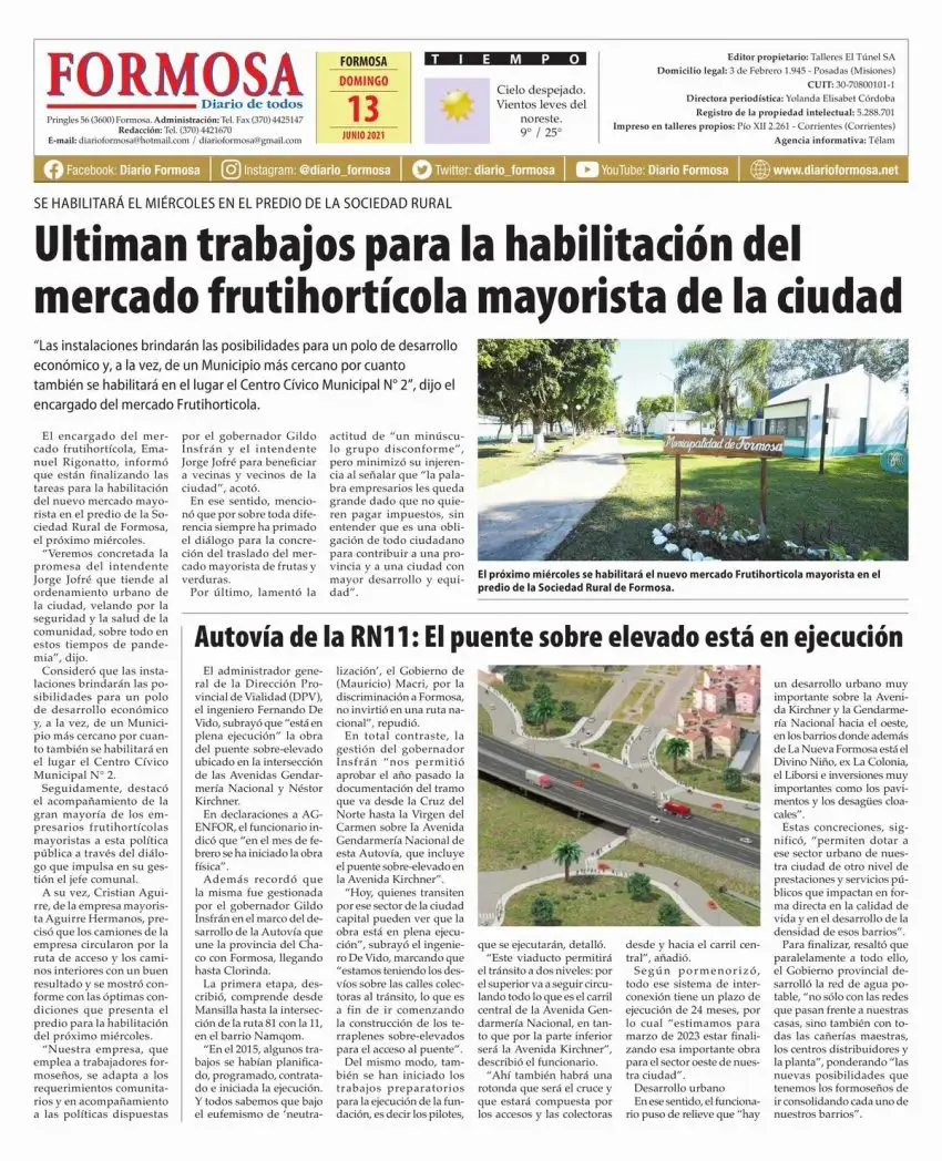 Tapa y Contratapa 13 de junio de 2021