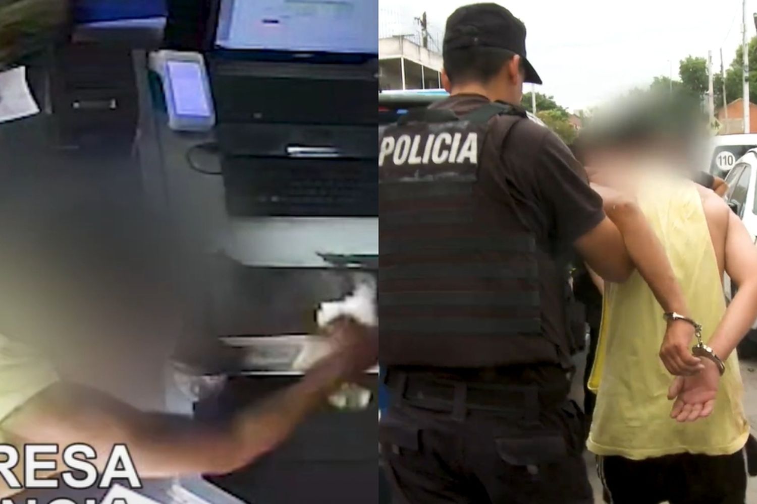 Video: así detuvieron a un delincuente que se robó la recaudación de un comercio