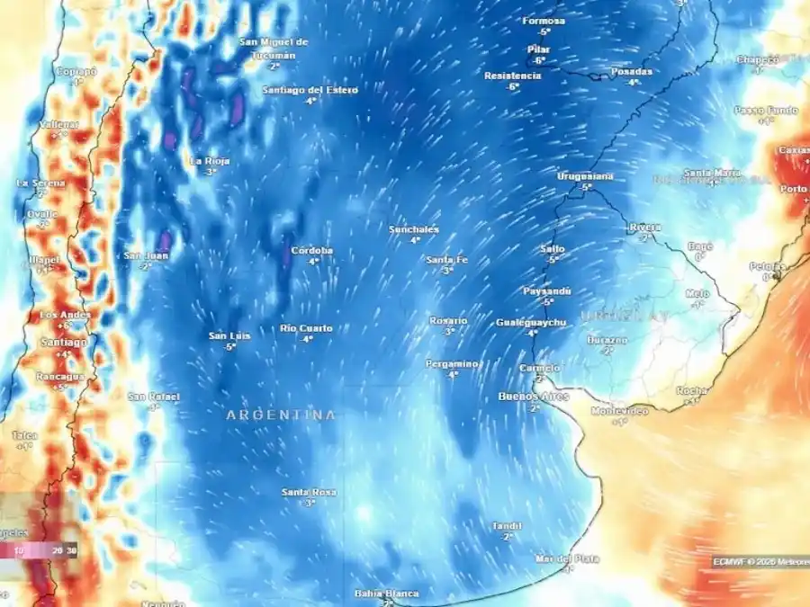 Se afianza el frente frío tras las tormentas y mejorará el tiempo en la región central