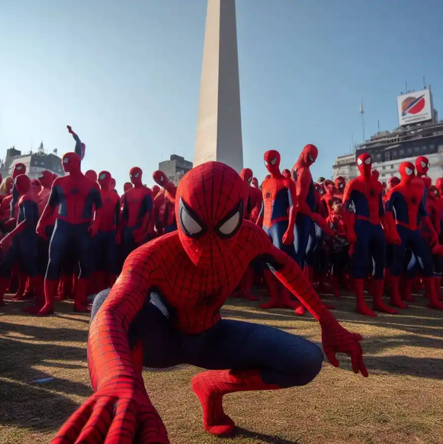 La marea de personas disfrazadas como Spiderman en el Obelisco logró el récord mundial